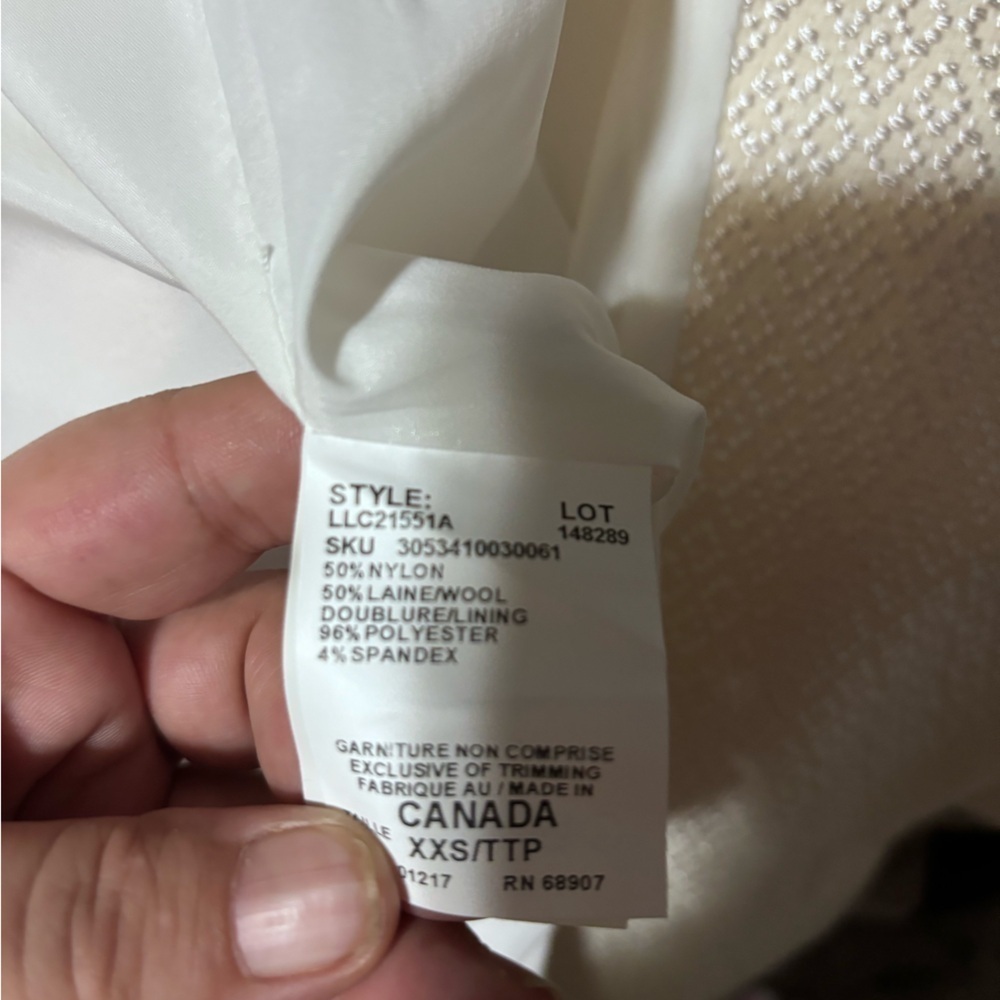 Le Chateau white wool trench coat xxs nwt - Picture 13 of 16